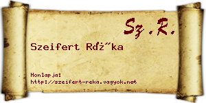 Szeifert Réka névjegykártya